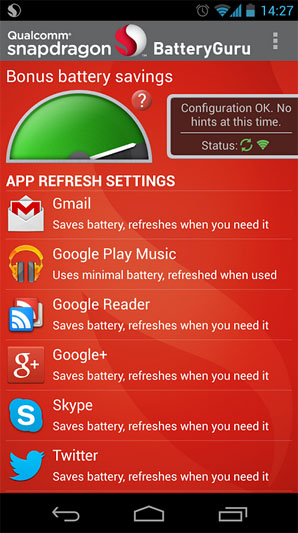 Бесплатное приложение Snapdragon BatteryGuru для Android – экономим заряд аккумулятора