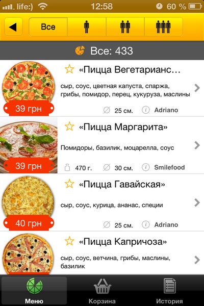 iPhone-приложение Pizza Kiev - заказ любой пиццы в Киеве всего за 3 тапа
