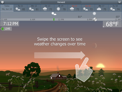 Погодное приложение YoWindow для iPad