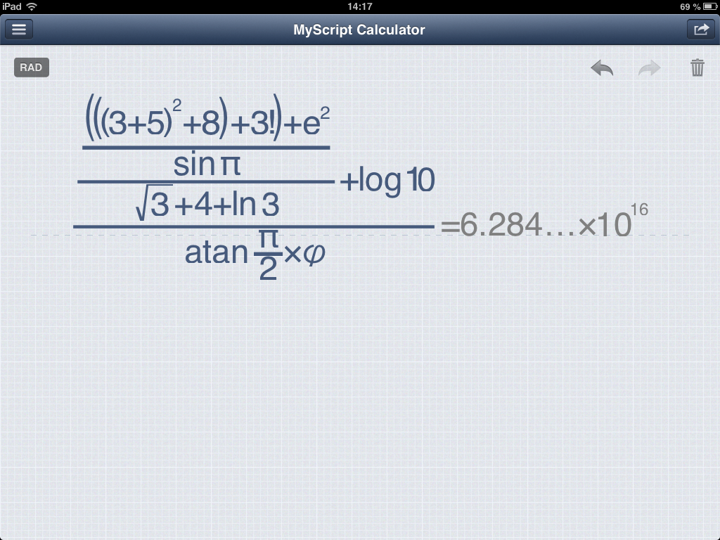 MyScript Calculator - калькулятор с рукописным вводом для iOS и Android [Free]