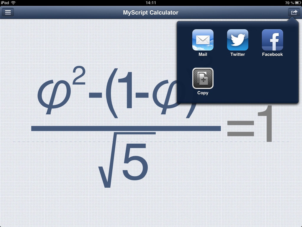 MyScript Calculator - калькулятор с рукописным вводом для iOS и Android [Free]