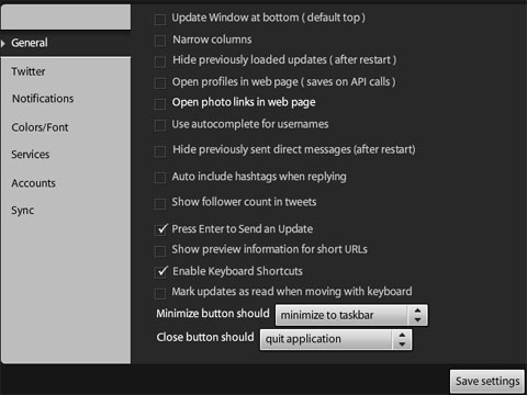 настройка tweetdeck