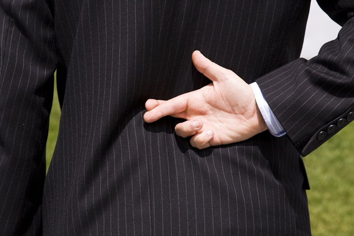 Businessman lie